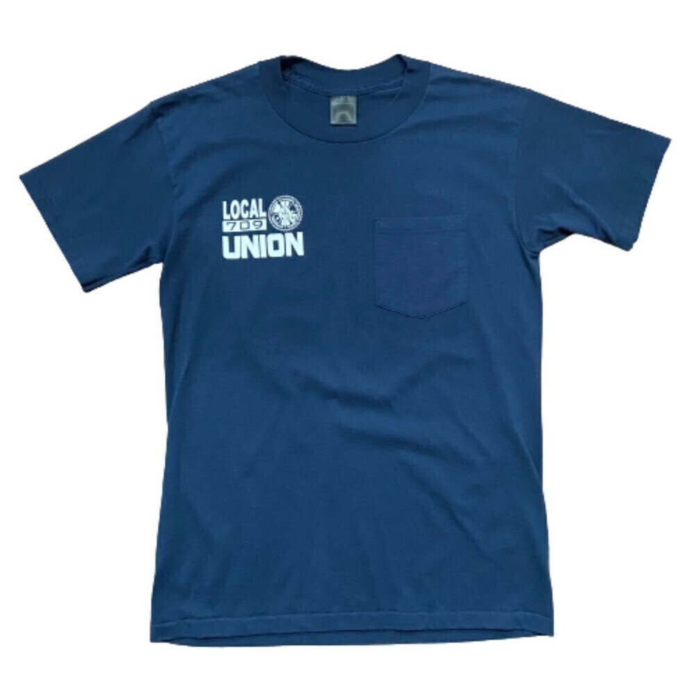 Platinum Plus Union Worker Aerospace Machinist Scab Navy Blue T-Shirt Men's M
